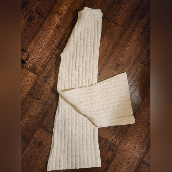 Sincerely Jules Ribbed Knit Wide Leg Pants Large In Oatmeal - Picture 8 of 10